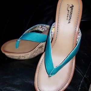 ARIZONA JEANS CO. , TEAL WEDGES